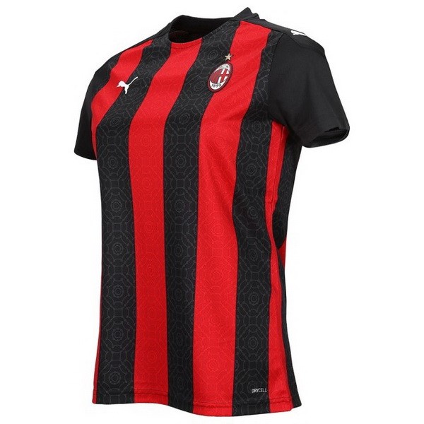 Trikot AC Milan Heim Damen 2020-21 Rote Schwarz Fussballtrikots Günstig